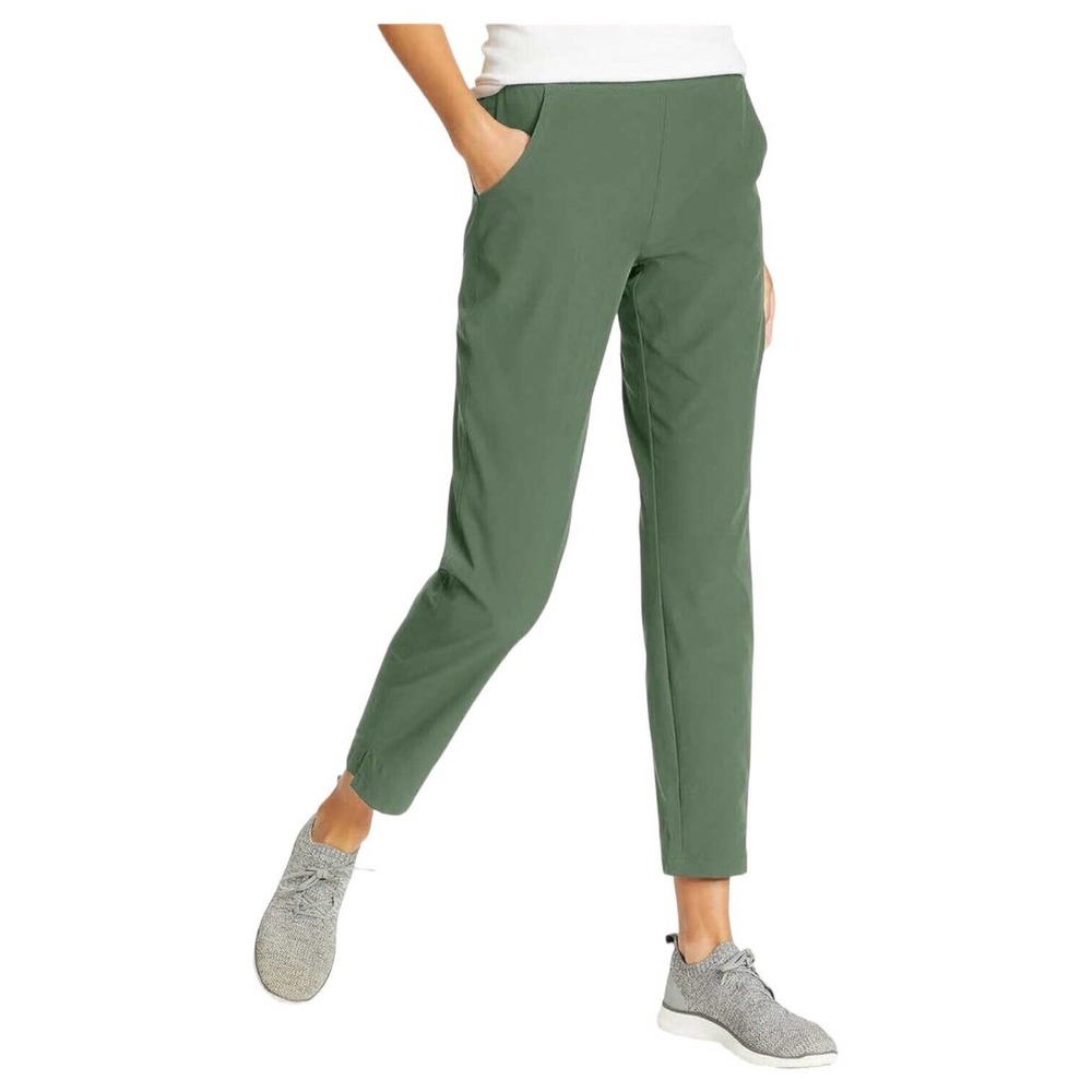 Eddie Bauer Pants Womens XL Traveler Ankle UPF 50 Lightweight Pull On Green